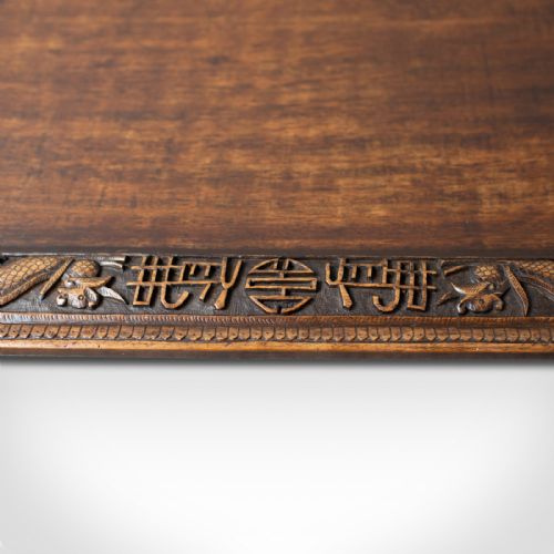 fig 3. Antique Tray, Oriental, Carved, Teak, Early 20th Century, Circa 1900
