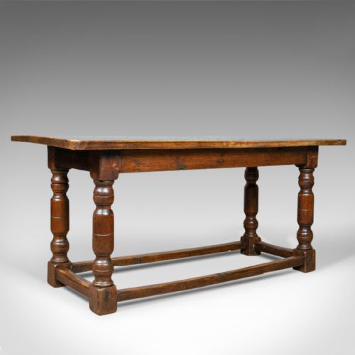 Antique Refectory Table, English, Elm, Dining, Console, Early 18th Century