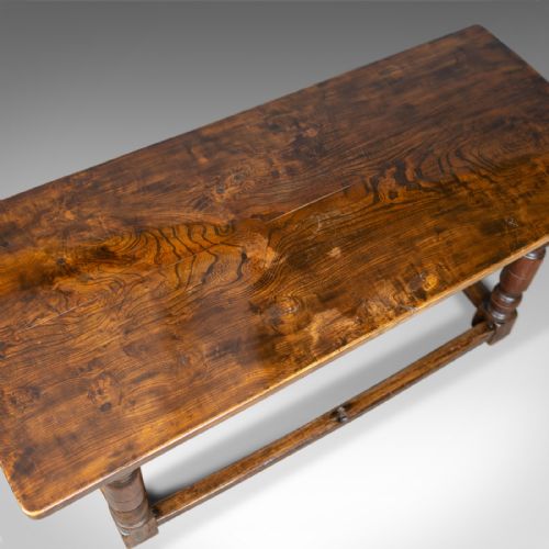 fig 3. Antique Refectory Table, English, Elm, Dining, Console, Early 18th Century