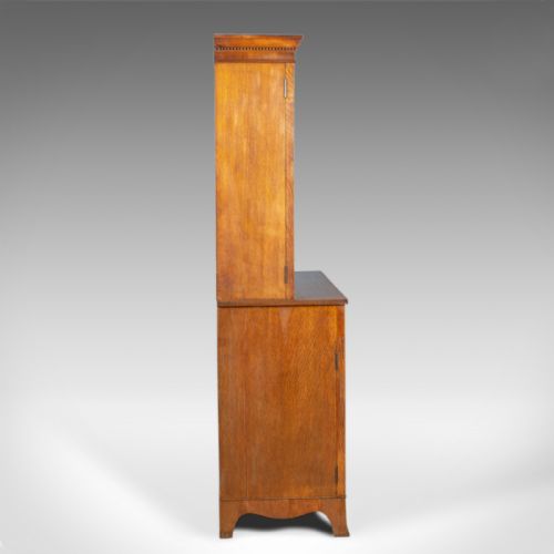 fig 1. Antique Estate Cabinet, English, Victorian, Oak, Press Cupboard, Circa 1890