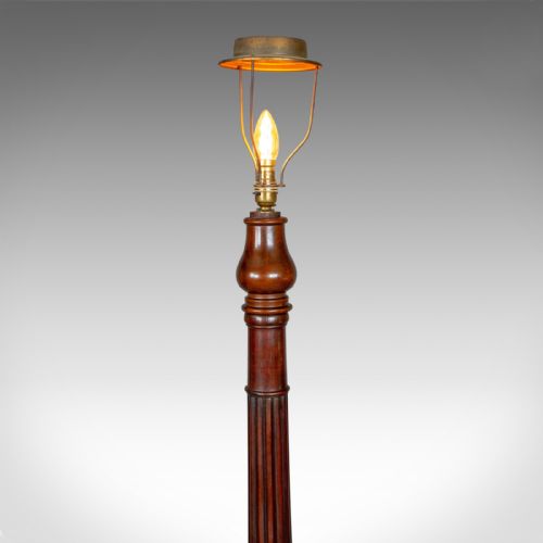 fig 3. Antique Standard Lamp, English, Edwardian, William IV Bedpost Light, c.1910