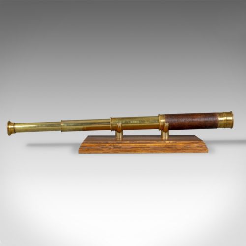Antique Pocket Telescope, Three Draw, Refractor, English, Victorian, Circa 1895
