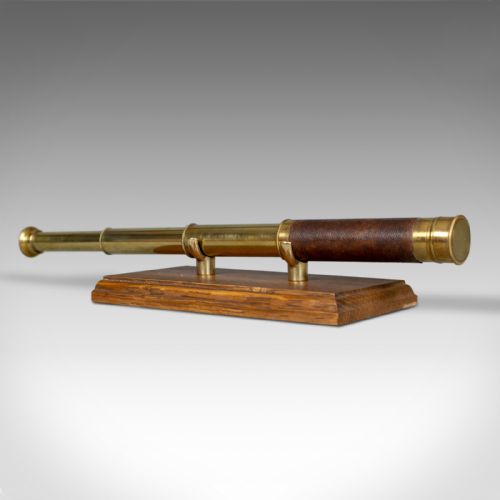 fig 1. Antique Pocket Telescope, Three Draw, Refractor, English, Victorian, Circa 1895