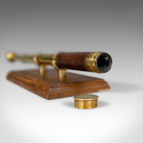 fig 3. Antique Pocket Telescope, Three Draw, Refractor, English, Victorian, Circa 1895