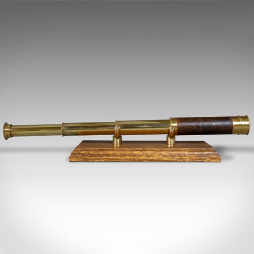 fig 1. Antique Pocket Telescope, Three Draw, Refractor, English, Victorian, Circa 1890