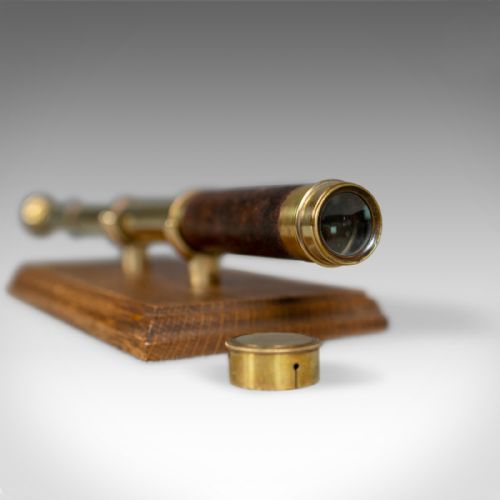 fig 3. Antique Pocket Telescope, Three Draw, Refractor, English, Victorian, Circa 1890