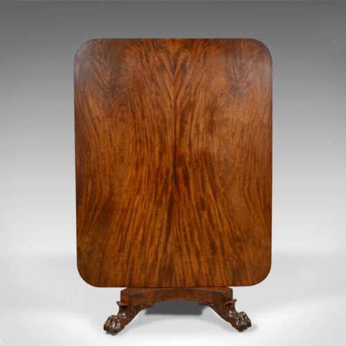 Antique Breakfast Table, English, Regency, Flame Mahogany, Tilt-top, Circa 1830