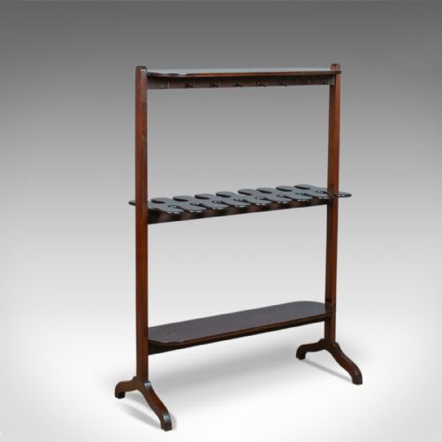 Antique Boot Rack, English, Edwardian, Riding, Crop, Stand, Mahogany, Circa 1910