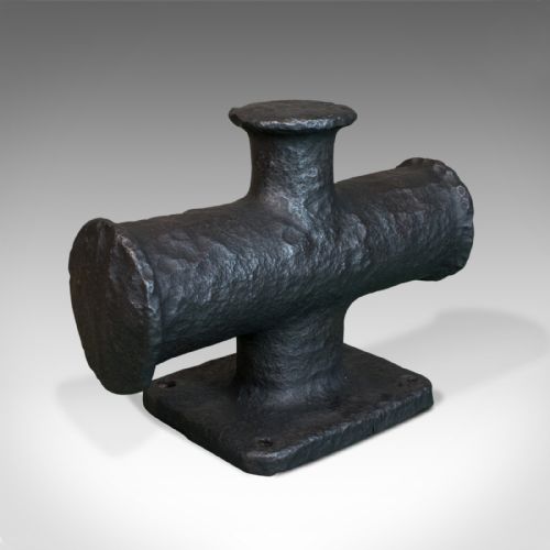 fig 1. Antique Ships Mooring Bitt, Maritime Bollard, Iron, Capstan, Victorian, c.1900