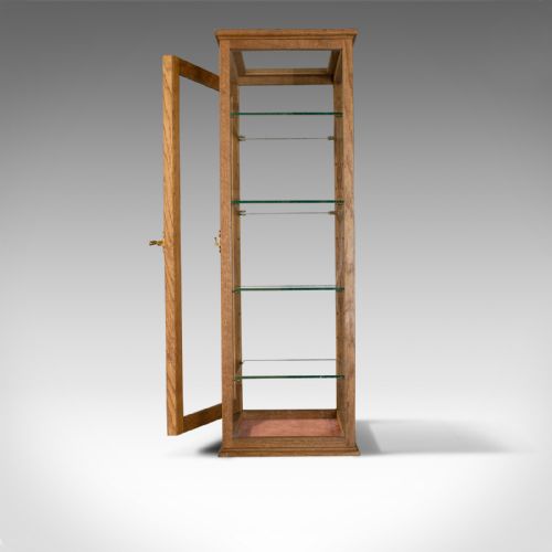 fig 2. Antique Display Cabinet, Glass Shelves, English, Late 19th Century, Oak, C.1900