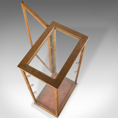 fig 3. Antique Display Cabinet, Glass Shelves, English, Late 19th Century, Oak, C.1900