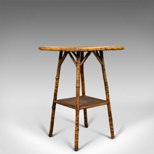 fig 2. Antique Bamboo Table, Oriental Victorian, Lamp, Side, Occasional, Circa 1890