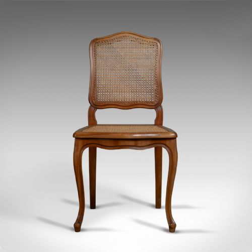 fig 1. Set of Six, Antique Dining Chairs, French, Beech, Louis XV Revival, Circa 1930