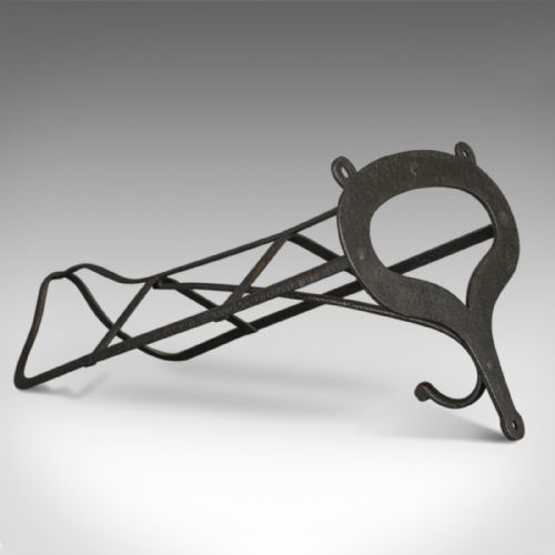 Antique Saddle Rack, Wall Mounted, English, Victorian, Iron, Circa 1880