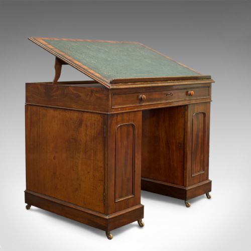 Antique Architects Desk, Adjustable, Georgian, Mahogany, Draughtsman Circa 1810