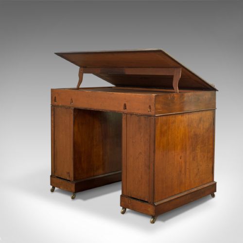 fig 2. Antique Architects Desk, Adjustable, Georgian, Mahogany, Draughtsman Circa 1810