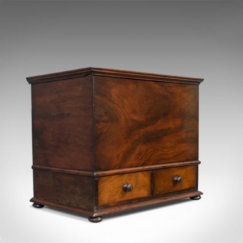 Antique Officers Chest, Victorian, Storage Box, English, Flame Mahogany, C.1850
