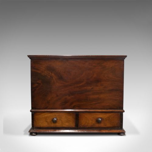 fig 1. Antique Officers Chest, Victorian, Storage Box, English, Flame Mahogany, C.1850