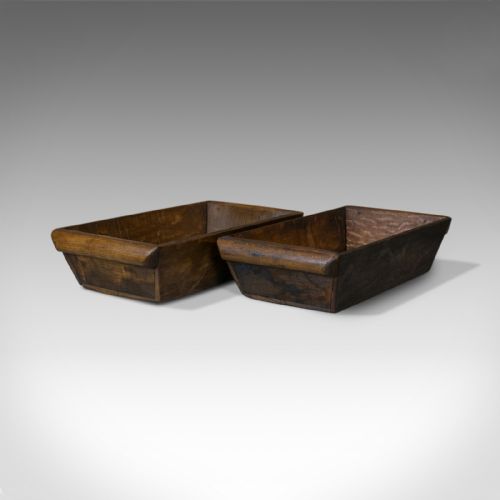Antique Pair of Victorian Merchant's Trays, English, Oak, Late C19th, Circa 1900