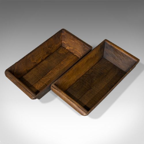 fig 3. Antique Pair of Victorian Merchant's Trays, English, Oak, Late C19th, Circa 1900