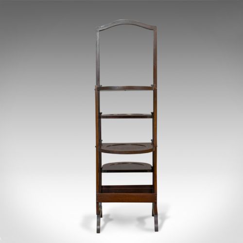 fig 1. Antique Cake Stand, Folding Table, English, Walnut, Edwardian, Circa 1910