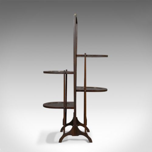 fig 3. Antique Cake Stand, Folding Table, English, Walnut, Edwardian, Circa 1910