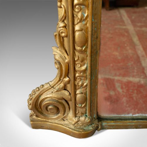 fig 4. Antique, Overmantel Mirror, Italian, Classical, Gilt Gesso, Wall, Circa 1850