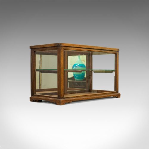 Antique Display Cabinet, Shop Fitting, English, Victorian, Oak Circa 1900