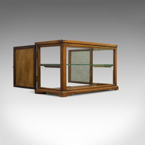 fig 1. Antique Display Cabinet, Shop Fitting, English, Victorian, Oak Circa 1900