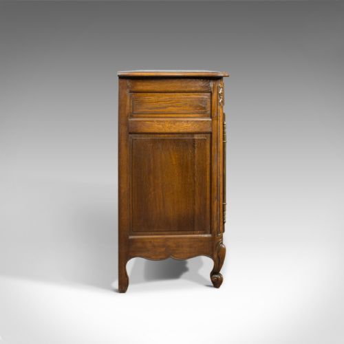 fig 3. Large Antique Sideboard, French, Bow Front, Oak, Buffet Cabinet, Circa 1900