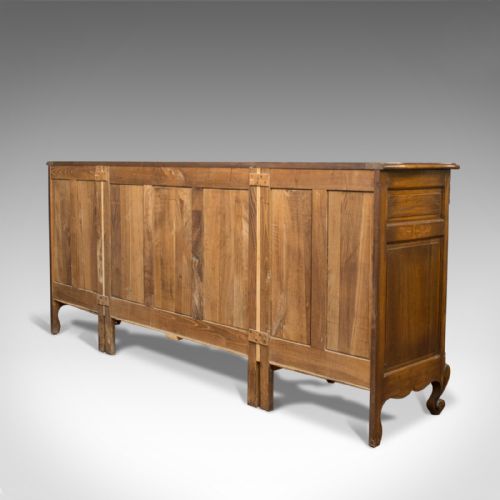 fig 4. Large Antique Sideboard, French, Bow Front, Oak, Buffet Cabinet, Circa 1900