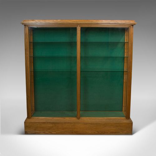 fig 2. Antique Shop Display Cabinet, English, Victorian, Ash, Fitting, Circa 1900