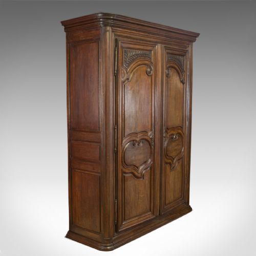 Antique Continental Armoire, French, Oak, Wardrobe, Mid 19th Century, Circa 1850