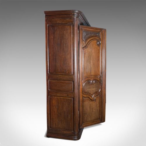 fig 2. Antique Continental Armoire, French, Oak, Wardrobe, Mid 19th Century, Circa 1850