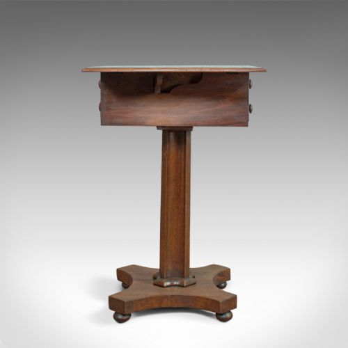 fig 2. Antique Pembroke Work Table, English, Victorian, Flame Mahogany, Drop Flap c1840