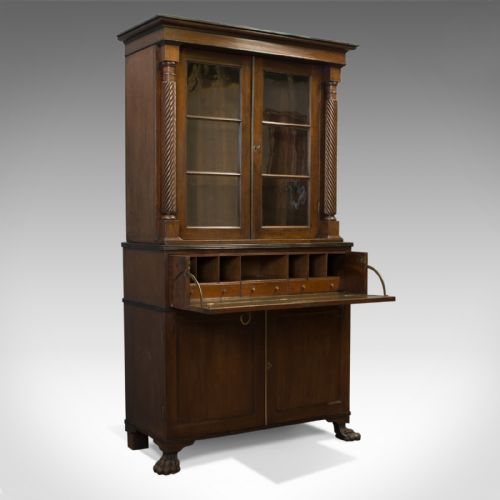 Antique Secretaire Bookcase, Scottish, Mahogany, Cabinet, Victorian, Circa 1880