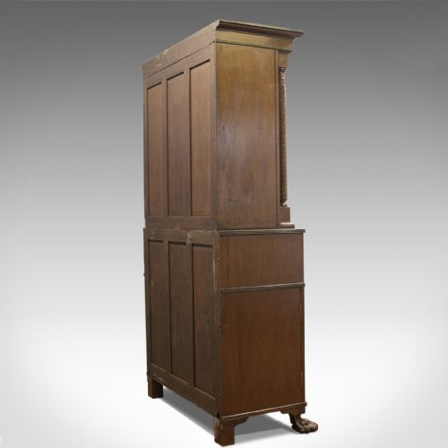 fig 4. Antique Secretaire Bookcase, Scottish, Mahogany, Cabinet, Victorian, Circa 1880