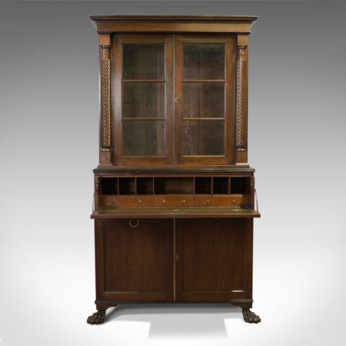 fig 5. Antique Secretaire Bookcase, Scottish, Mahogany, Cabinet, Victorian, Circa 1880
