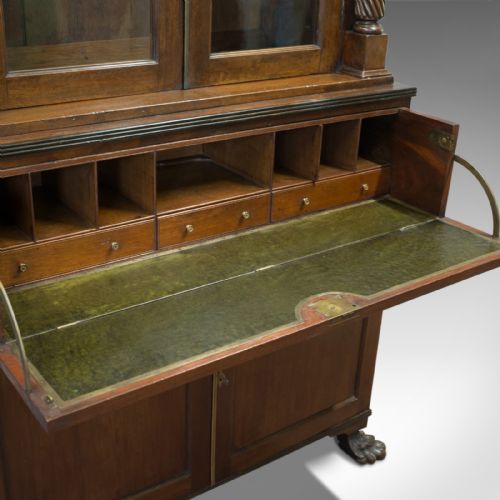 fig 6. Antique Secretaire Bookcase, Scottish, Mahogany, Cabinet, Victorian, Circa 1880