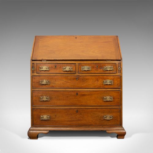 fig 2. Antique Bureau, Mahogany, English, Georgian, Circa 1780