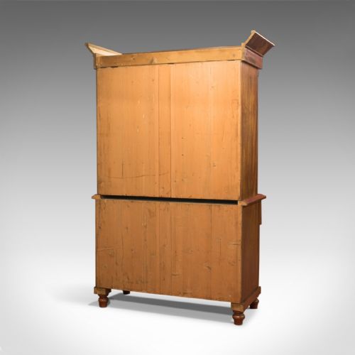 fig 4. Antique Linen Press, Victorian, Housekeeper's Cupboard, Flame Mahogany, c.1860