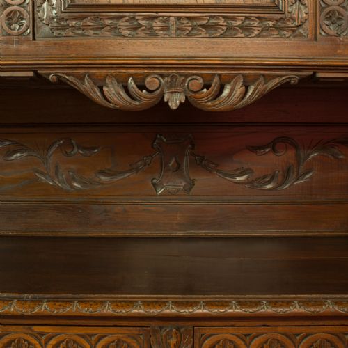 ANTIQUE CARVED BRETON BUFFET CABINET FRENCH OAK CIRCA 1880 - ADDITIONAL PHOTO 8