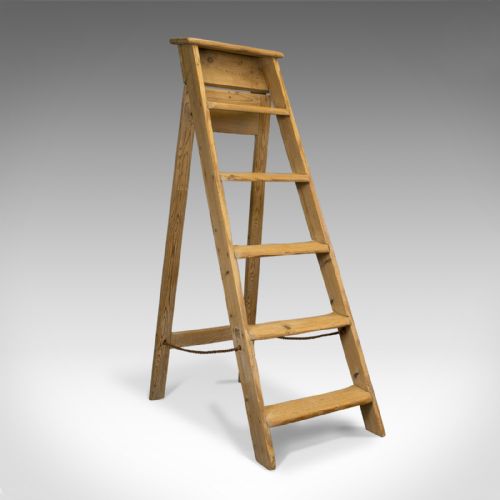 Antique Step Ladder, English, Victorian, Pine, Set of Steps, Display, Circa 1900