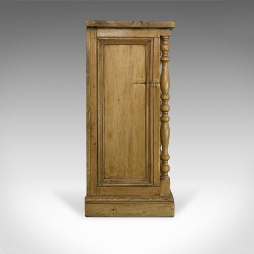 fig 2. Antique Pine Open Bookcase, Narrow, English, Victorian, Bookshelf, Circa 1900