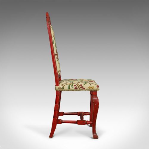 fig 2. Set of Six Antique Dining Chairs, Continental Painted Kitchen, Needlepoint c1850