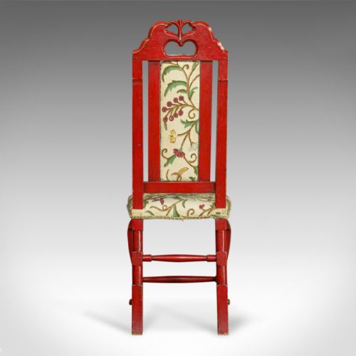 fig 3. Set of Six Antique Dining Chairs, Continental Painted Kitchen, Needlepoint c1850