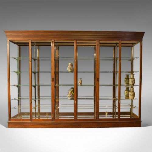 Very Large, Antique Shop Display Cabinet, Victorian, Mirror-back Cabinet, C.1900