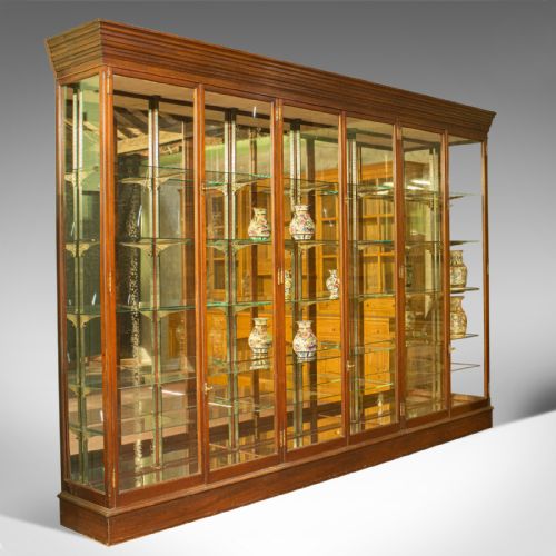 fig 1. Very Large, Antique Shop Display Cabinet, Victorian, Mirror-Back Cabinet, c.1900