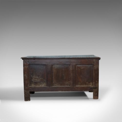 fig 4. Antique Coffer, Large, English Oak, Joined Chest, Charles II Trunk, Circa 1685