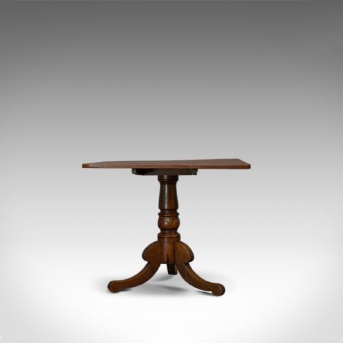 fig 2. Antique Tilt-Top Table, English, Victorian, Oak, Side, Lamp, Card, Circa 1850
